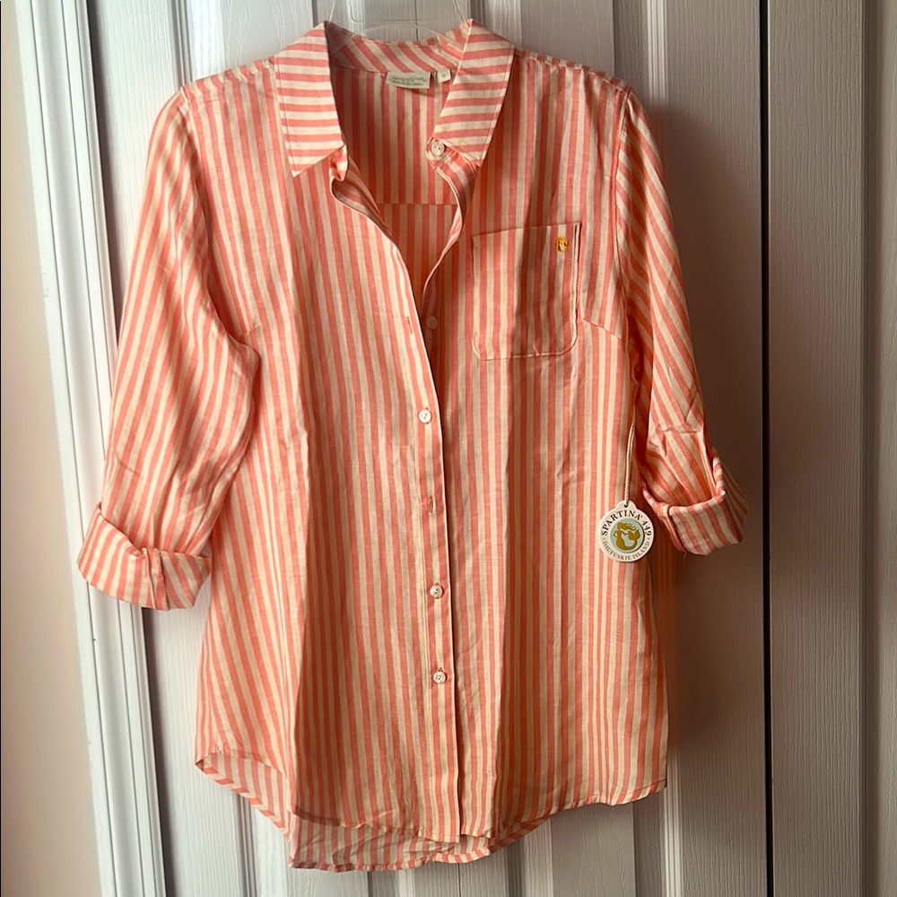 Spartina 449 Daufuskie Island button down linen blend shirt